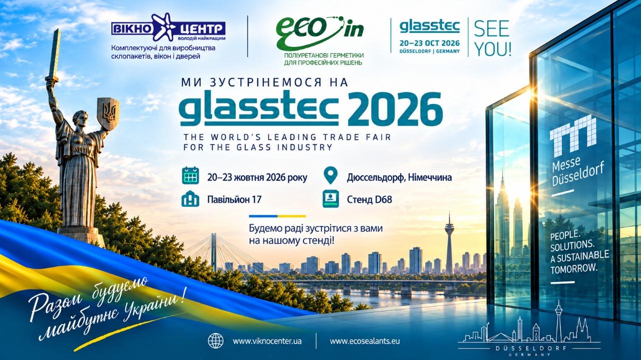«Вікно Центр» та eco in представлять рішення для склопакетів на glasstec 2026