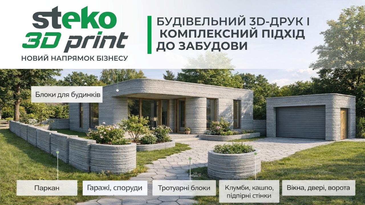 Steko презентує новий напрям бізнесу: комплексні рішення для будівництва на базі 3D-друку - STEKO 3D-print